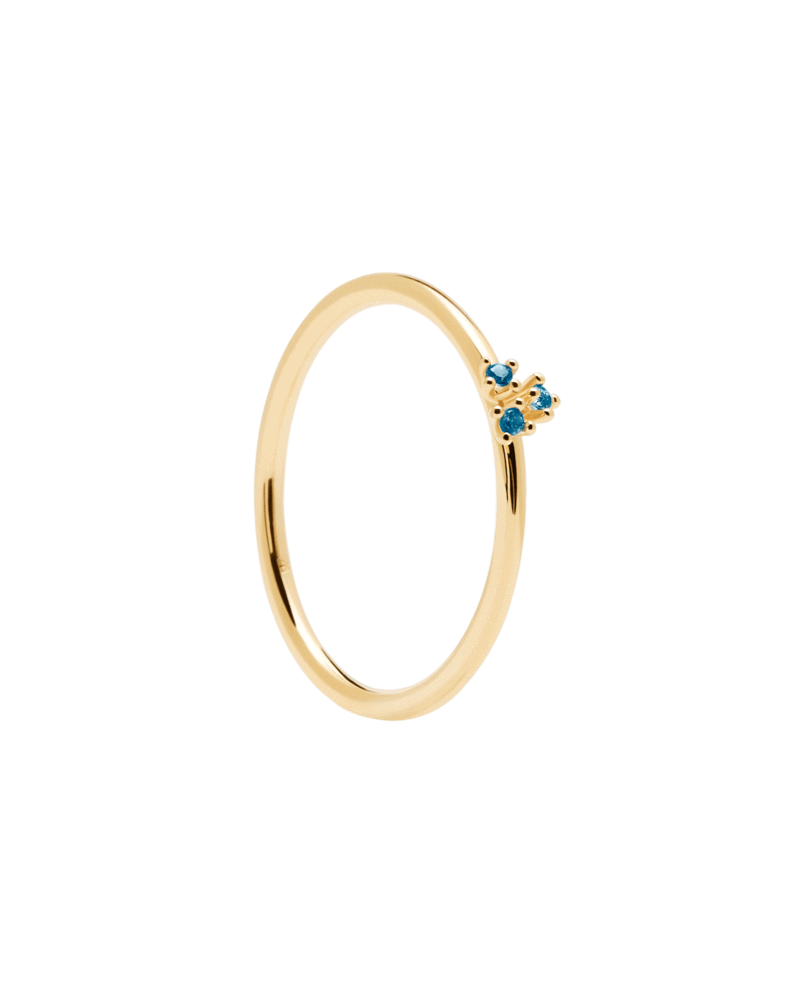 Bague PDPAOLA en argent plaqué or avec zircons