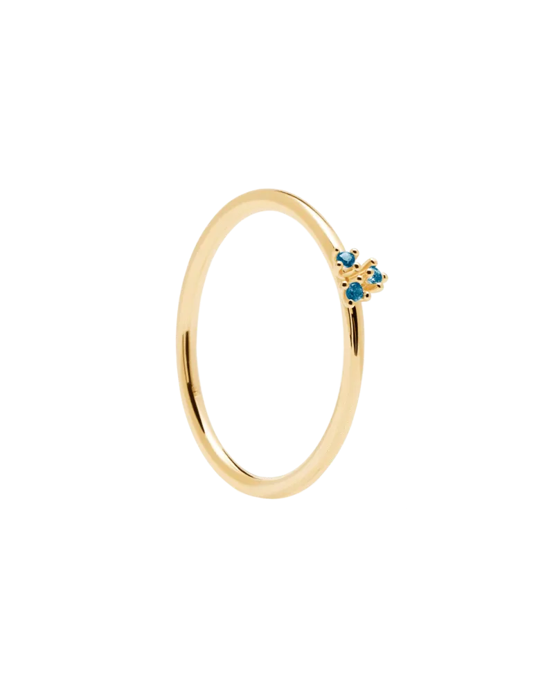 PDPAOLA Ring in Gold-Plated Silver with Zircons