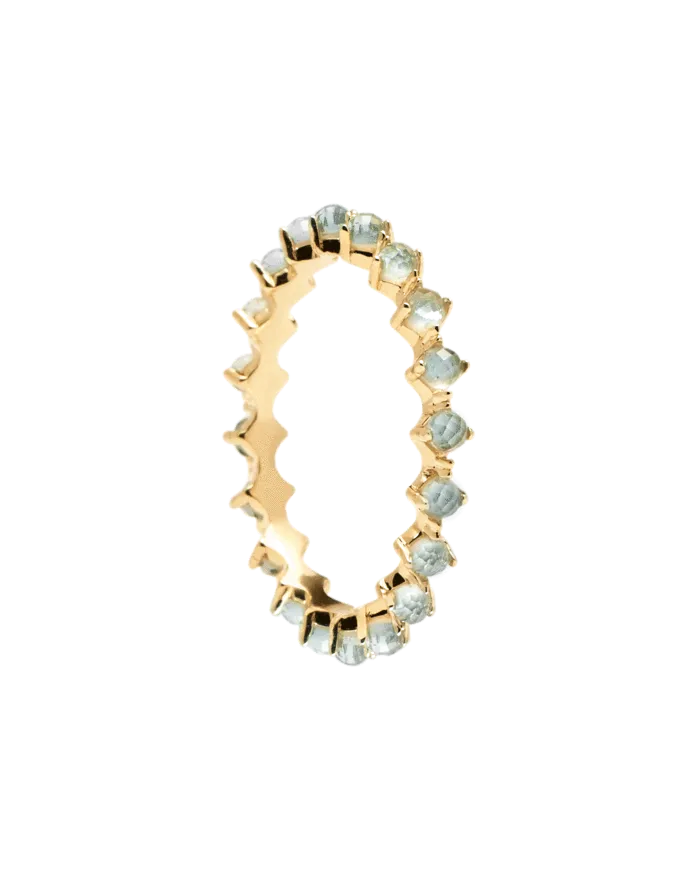 PDPAOLA Ring in Gold-Plated Silver with Colored Crystals