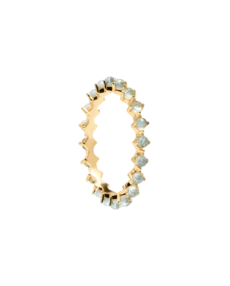 PDPAOLA Ring in Gold-Plated Silver with Colored Crystals