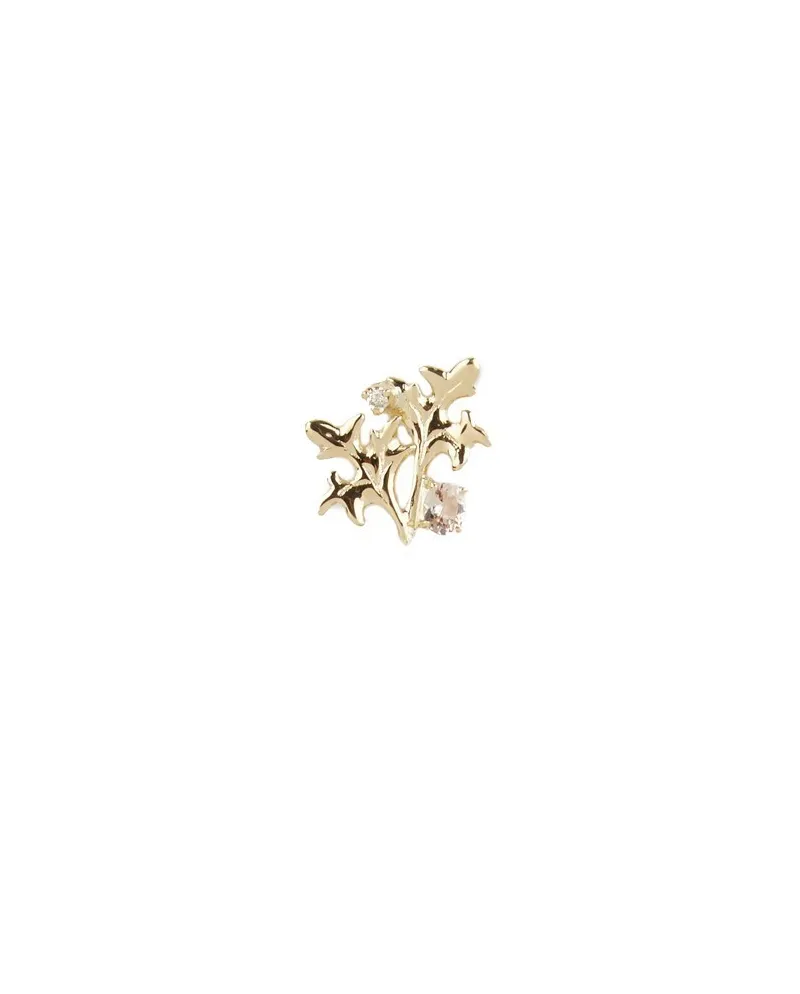 Mono Orecchino Malafimmina in Oro Giallo con Diamante e Morganite