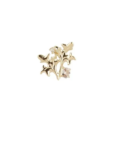 Mono Orecchino Malafimmina in Oro Giallo con Diamante e Morganite