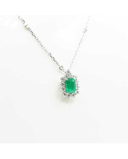 Crivelli White Gold Choker with Diamonds and Emerald