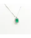 Collier ras-de-cou Crivelli en or blanc, diamants et émeraudes