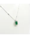 Collier ras-de-cou Crivelli en or blanc, diamants et émeraudes