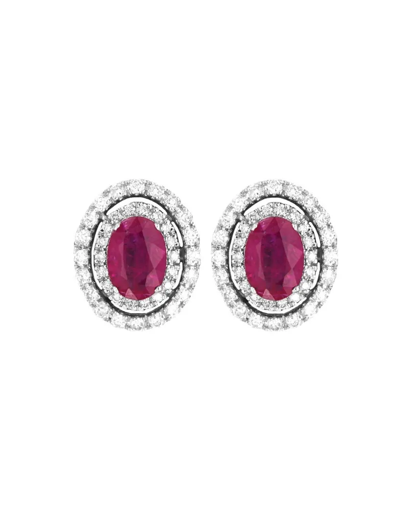 Orecchini Coscia Le Lune Diamonds in Oro Bianco con Rubini e Diamanti Orecchini Coscia Le Lune Diamonds in Oro Bianco con Rubini e Diamanti