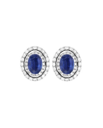 Orecchini Coscia Le Lune Diamonds in Oro Bianco con Zaffiri Blu e Diamanti