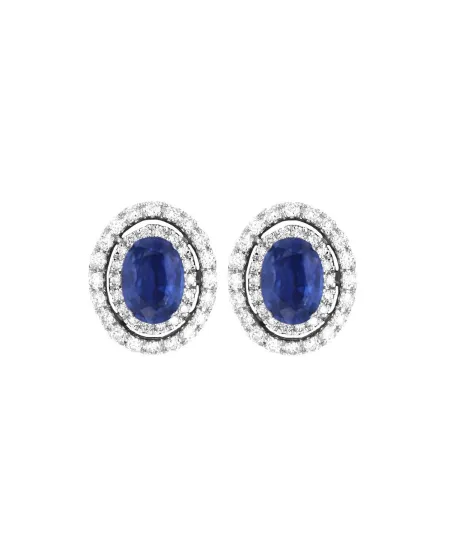 Orecchini Coscia Le Lune Diamonds in Oro Bianco con Zaffiri Blu e Diamanti
