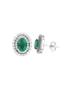 Orecchini Coscia Le Lune Diamonds in Oro Bianco con Smeraldi e Diamanti