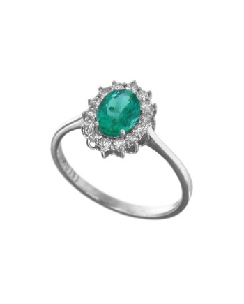 Bague Coscia de Le Lune Diamonds en or blanc, diamants blancs et émeraude