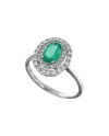 Anello Coscia Le Lune Diamonds in Oro Bianco con Diamanti Bianchi e Smeraldo