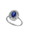 Anello Coscia Le Lune Diamonds in Oro Bianco con Diamanti Bianchi e Zaffiro Blu