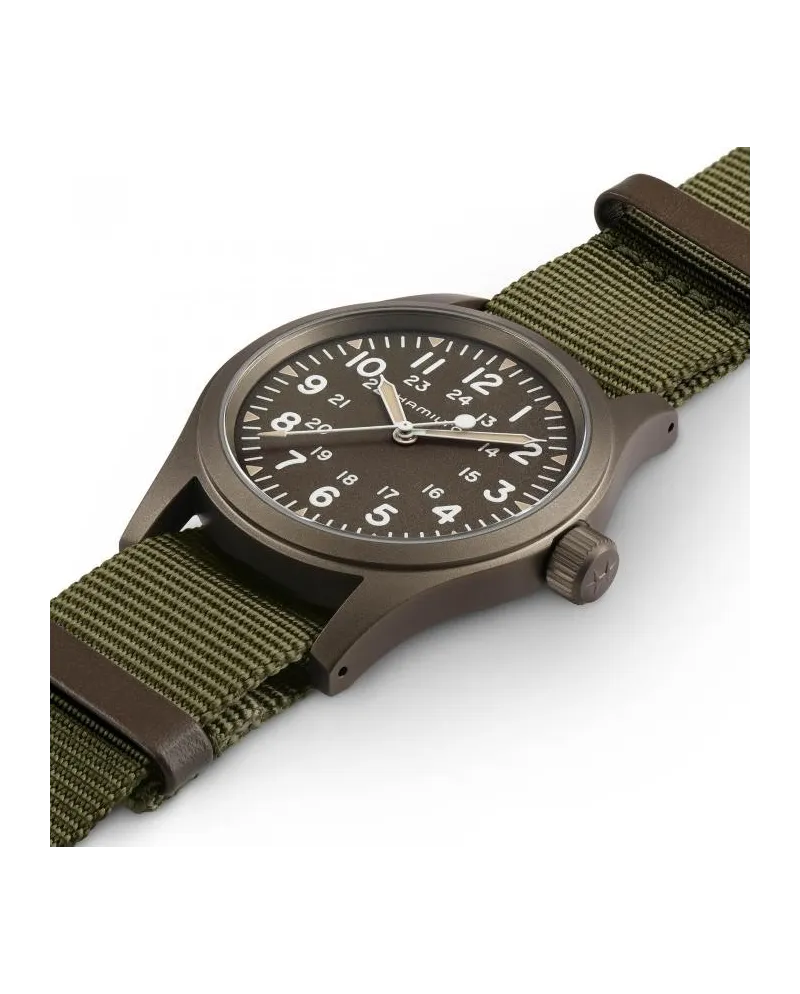 Orologio Hamilton Khaki Field Mechanical Pvd con Cinturino Nato in Tessuto  e Pelle | Gioielleria Casella | Orologi automatici