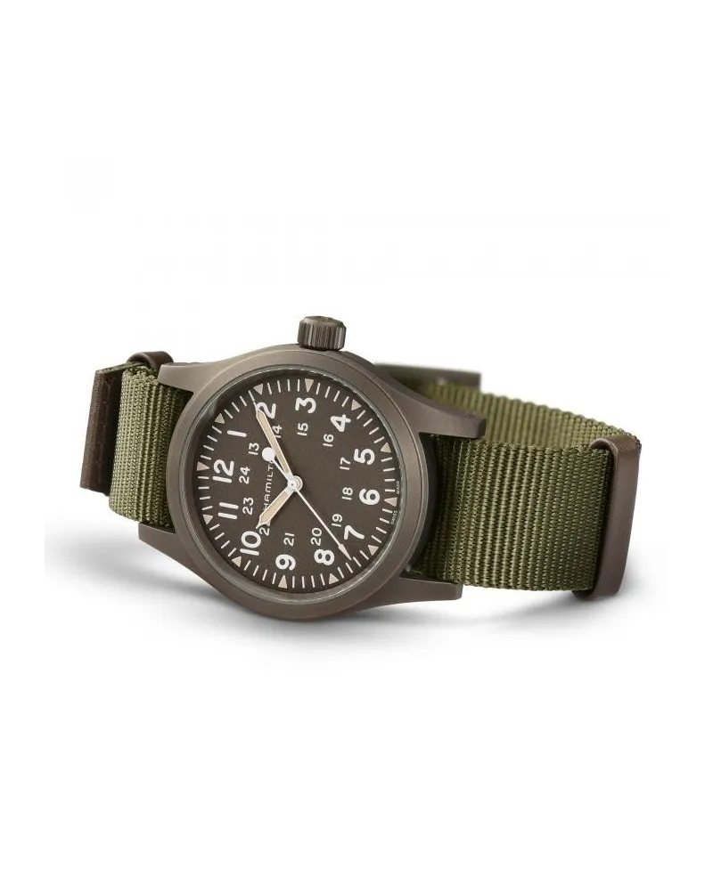 Orologio Hamilton Khaki Field Mechanical Pvd con Cinturino Nato in Tessuto  e Pelle | Gioielleria Casella | Orologi automatici
