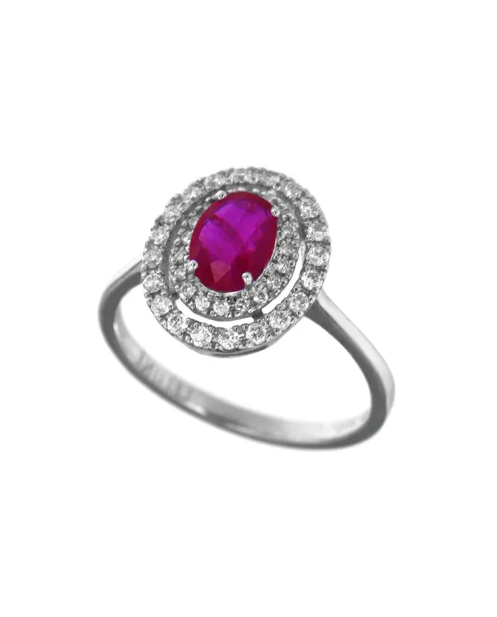 Bague Coscia de Le Lune Diamonds en or blanc, diamants blancs et rubis