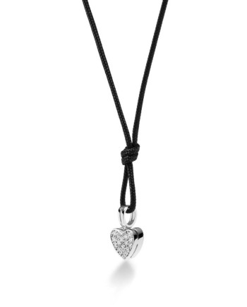 Ciondolo Le Bebé in Oro Bianco con Cuore di Pavè di Diamanti-LBB541/C