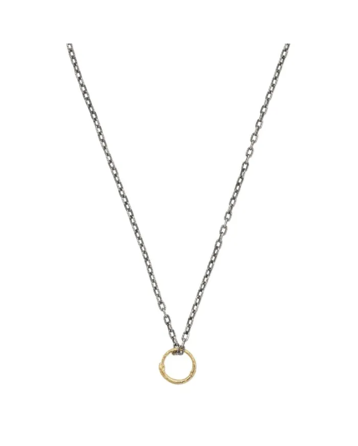 Collier Gucci en argent avec pendentif serpent Ouroboros en or jaune