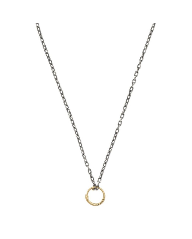 Collier Gucci en argent avec pendentif serpent Ouroboros en or jaune