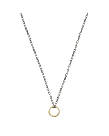 Gucci Necklace in Silver with Ouroboros Snake Pendant in Yellow Gold