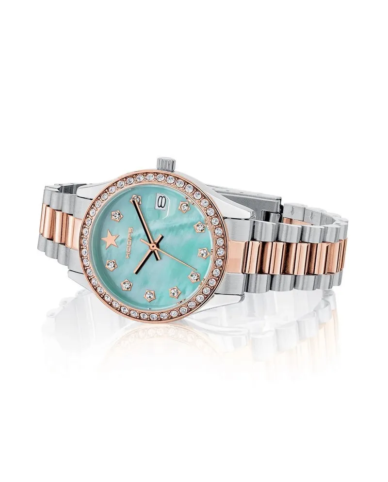 Orologio Hoops Luxury Silver and Rose Gold con Quadrante in Madreperla  Verde Acqua | Gioielleria Casella | Orologi