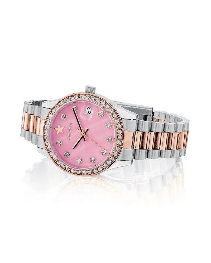Orologio Hoops Luxury Silver and Rose Gold con Quadrante in Madreperla Rosa  Cipria | Gioielleria Casella | Orologi