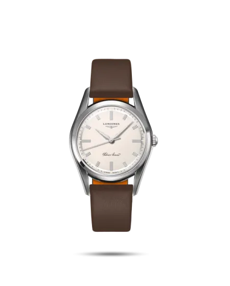 Orologio Longines Silver Arrow con Cinturino in Pelle