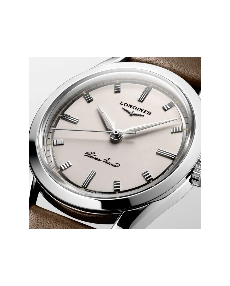 Orologio Longines Silver Arrow con Cinturino in Pelle | Gioielleria Casella  | Orologi automatici