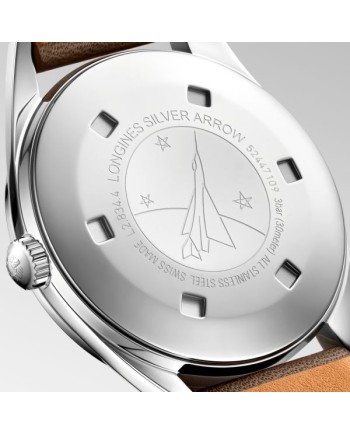 Orologio Longines Silver Arrow con Cinturino in Pelle