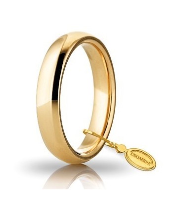Fede Nuziale Unoaerre Comoda in Oro Giallo 4 mm