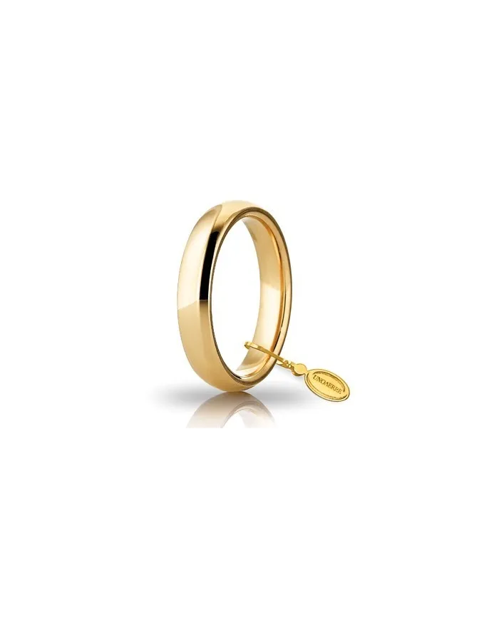 Fede Nuziale Unoaerre Comoda in Oro Giallo 4 mm