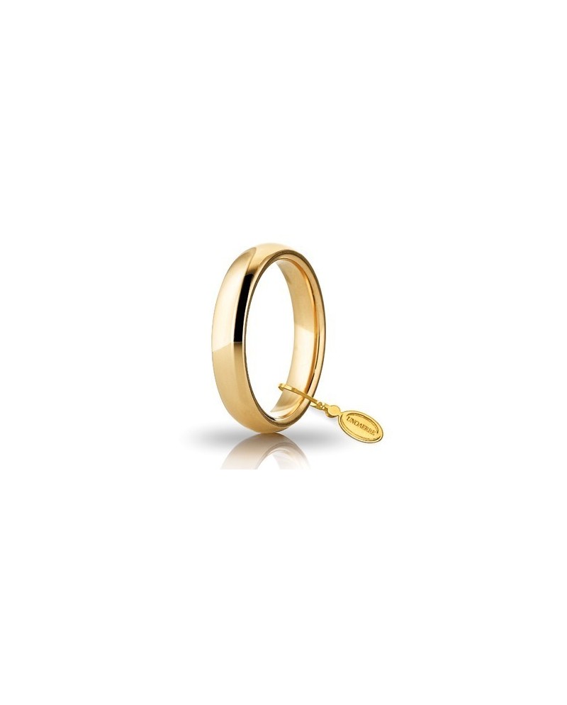 Fede Nuziale Unoaerre Comoda in Oro Giallo 4 mm