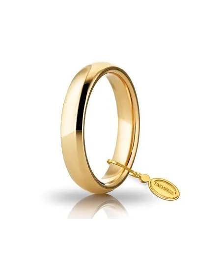 Fede Nuziale Unoaerre Comoda in Oro Giallo 4 mm