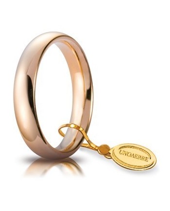 Fede Nunziale Unoaerre Comoda in Oro Rosa 4 mm