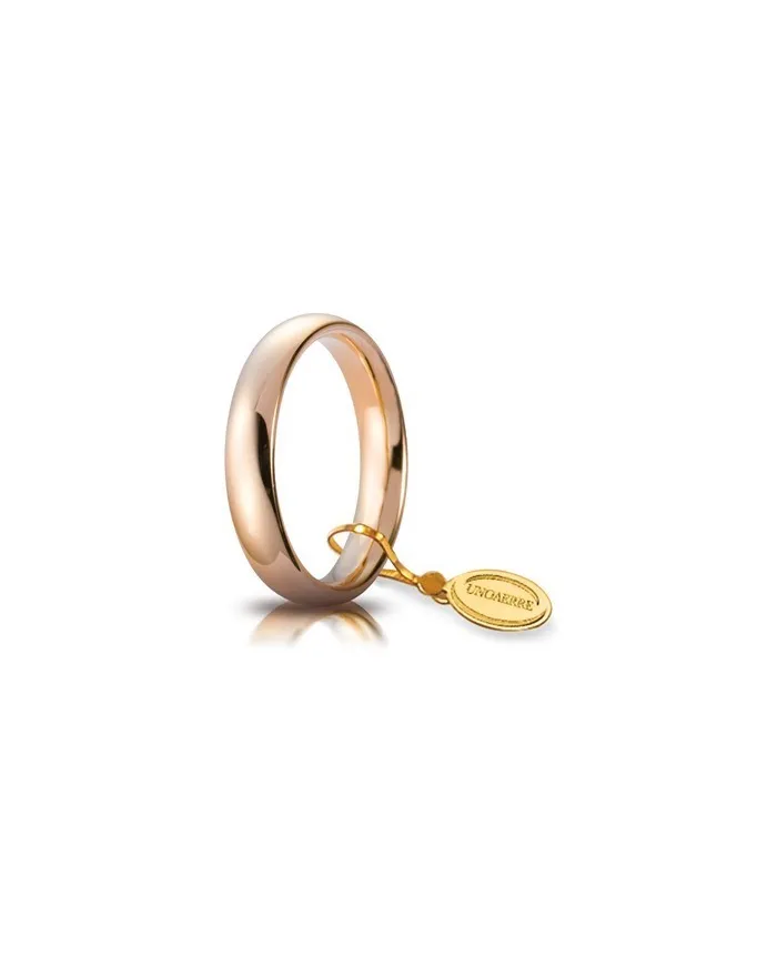 Fede Nuziale Unoaerre Comoda in Oro Rosa 4 mm