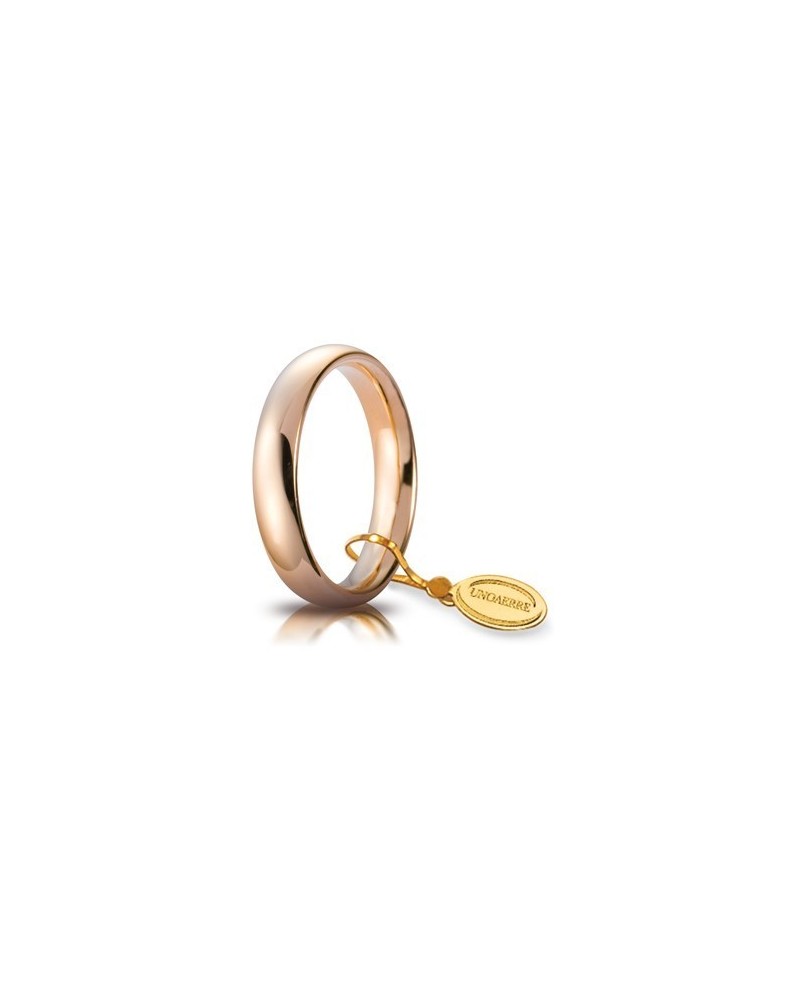 Fede Nunziale Unoaerre Comoda in Oro Rosa 4 mm