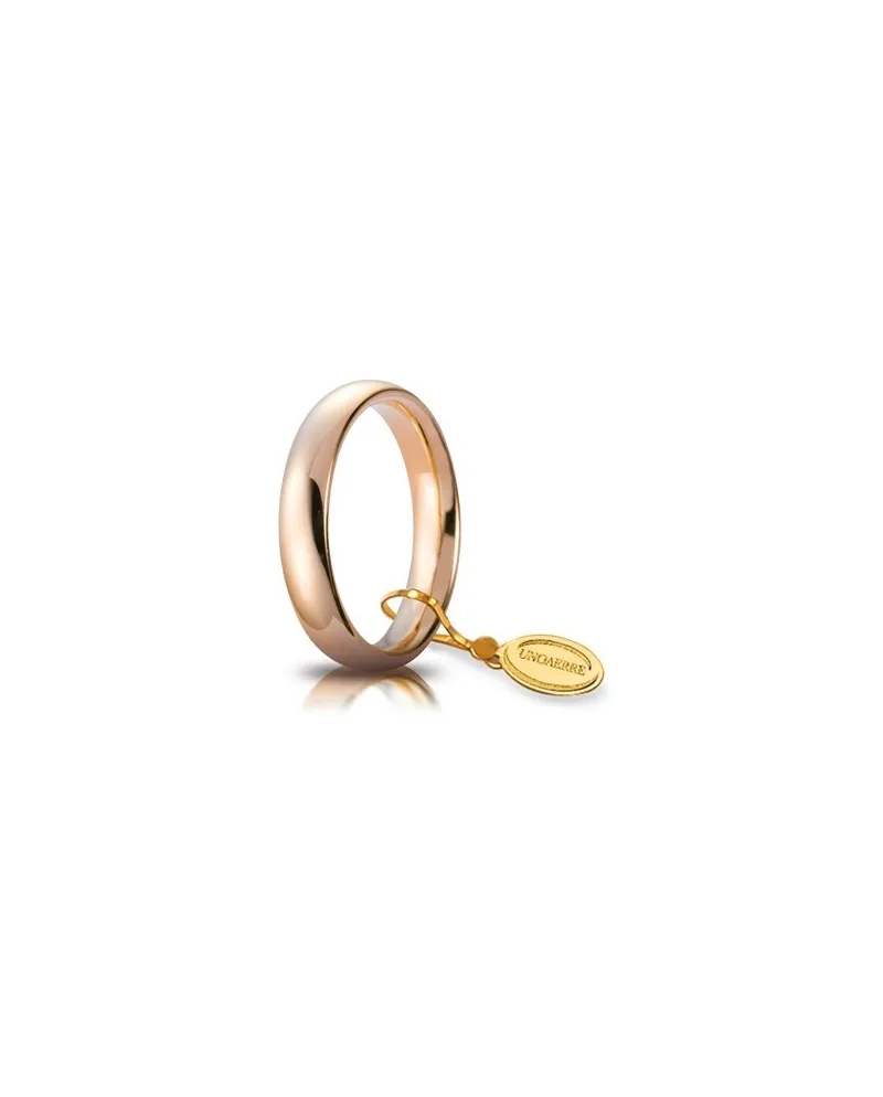 Fede Nuziale Unoaerre Comoda in Oro Rosa 4 mm