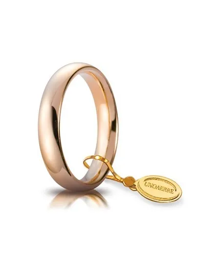 Fede Nuziale Unoaerre Comoda in Oro Rosa 4 mm