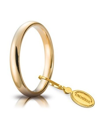 Fede Nuziale Unoaerre Comoda in Oro Giallo 3 mm