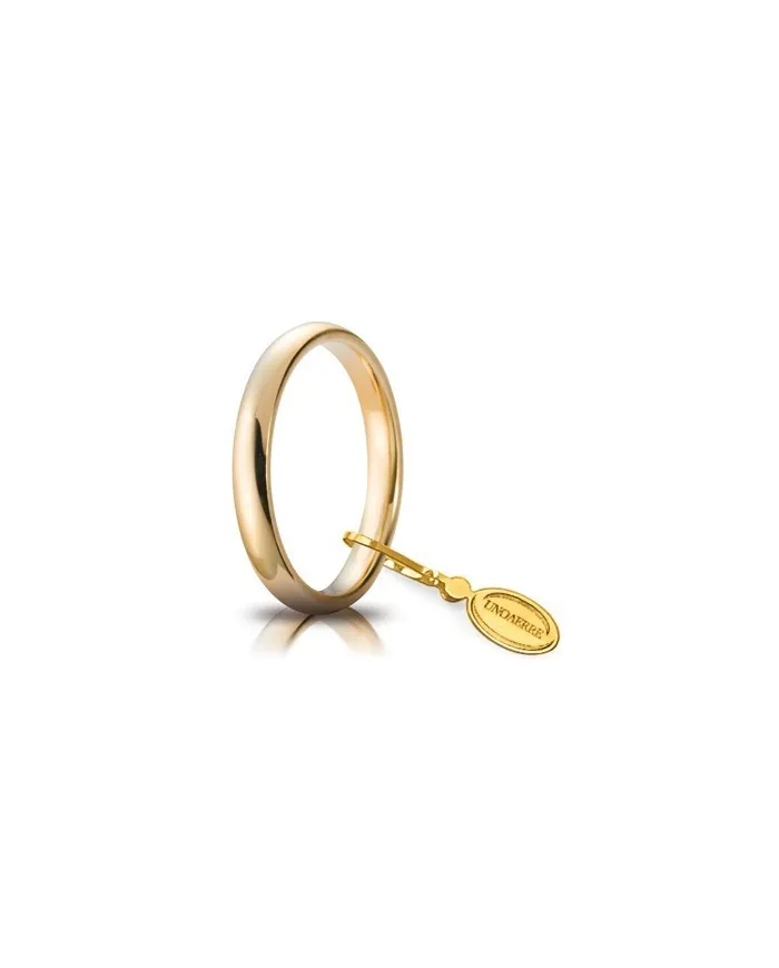 Fede Nuziale Unoaerre Comoda in Oro Giallo 3 mm