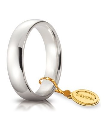 Fede Nuziale Unoaerre Comoda in Oro Bianco 5 mm