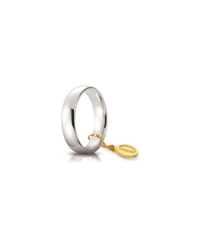 Fede Nuziale Unoaerre Comoda in Oro Bianco 5 mm Fede Nuziale Unoaerre Comoda in Oro Bianco 5 mm