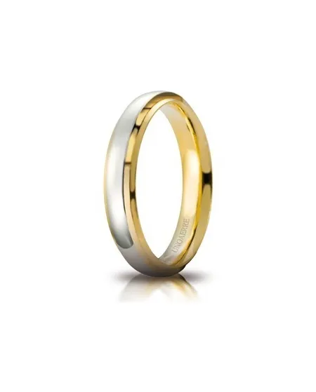 Fede Nunziale Unoaerre Cassiopea in Oro Bicolore 4 mm