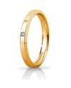 Fede Nuziale Unoaerre Hydra Slim in Oro Giallo 3 mm con Diamante