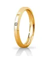 Fede Nuziale Unoaerre Hydra Slim in Oro Giallo 3 mm con Diamante