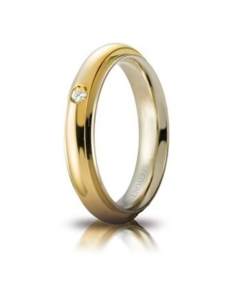 Fede Nuziale Unoaerre Andromeda in Oro Bicolore con Diamante 4 mm