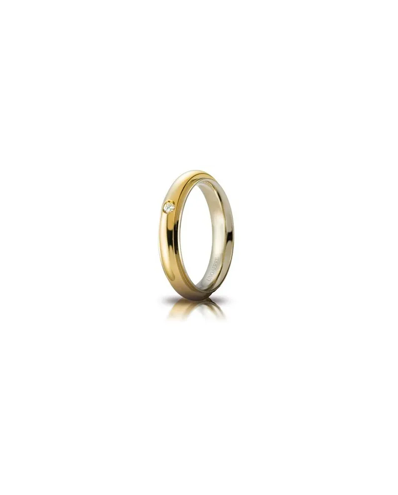 Fede Nuziale Unoaerre Andromeda in Oro Bicolore con Diamante 4 mm