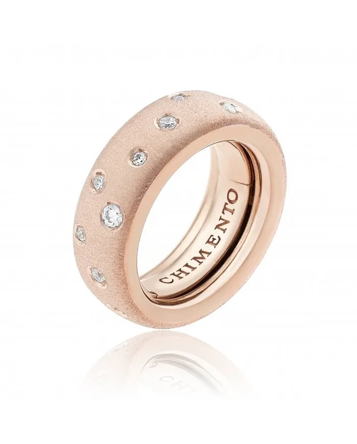 Anello Chimento Forever Brio in Oro Rosa con Diamanti Bianchi
