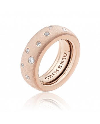 Bague Chimento Forever Brio en or rose avec diamants blancs