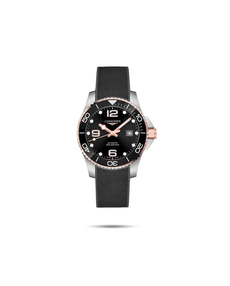 Orologio Longines HydroConquest Pvd 43 mm con Quadrante Nero e Cinturino in  Caucciù Nero | Gioielleria Casella | Orologi automatici