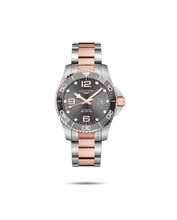 Orologio Longines HydroConquest Pvd 43 mm con Quadrante Grigio e Cinturino in Acciaio